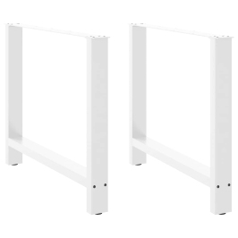 Patas de mesa de centro acero blanco 2 uds 100x(72-73) cm