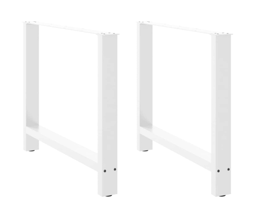 Patas de mesa de centro acero blanco 2 uds 100x(72-73) cm