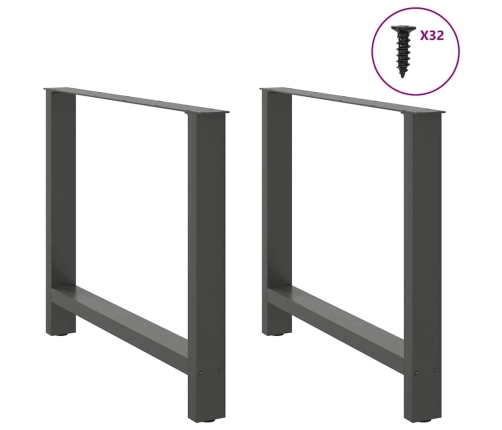 Patas de mesa de centro antracita 2 uds 100x(72-73) cm acero