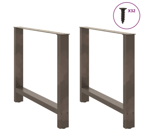 Patas para mesa de centro de acero natural 2 uds 100x(72-73) cm