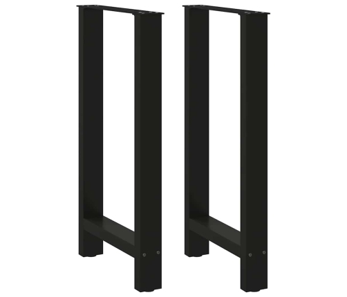 Patas de mesa de centro acero negro 2 uds 40x(90-91) cm