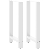 Patas de mesa de centro acero blanco 2 uds 40x(90-91) cm