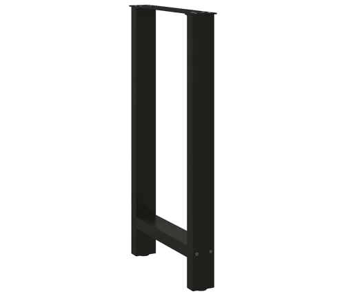 Patas de mesa de centro acero negro 2 uds 50x(90-91) cm