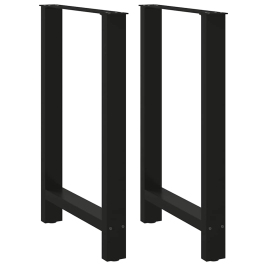 Patas de mesa de centro acero negro 2 uds 60x(90-91) cm