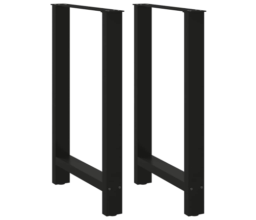 Patas de mesa de centro acero negro 2 uds 60x(90-91) cm