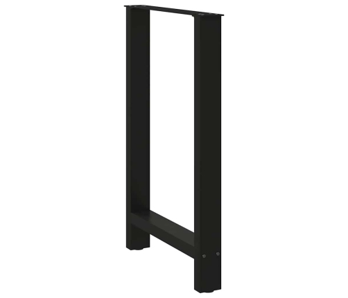 Patas de mesa de centro acero negro 2 uds 60x(90-91) cm