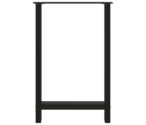 Patas de mesa de centro acero negro 2 uds 60x(90-91) cm