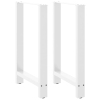 Patas de mesa de centro acero blanco 2 uds 60x(90-91) cm