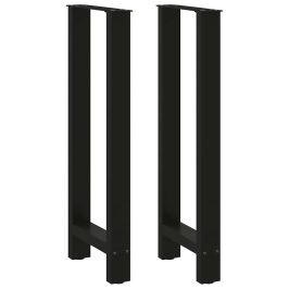 Patas de mesa de centro acero negro 2 uds 40x(100-101) cm