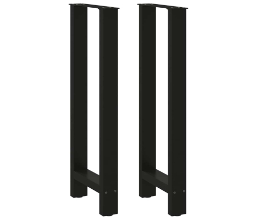 Patas de mesa de centro acero negro 2 uds 40x(100-101) cm