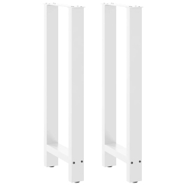 Patas de mesa de centro acero blanco 2 uds 40x(100-101) cm