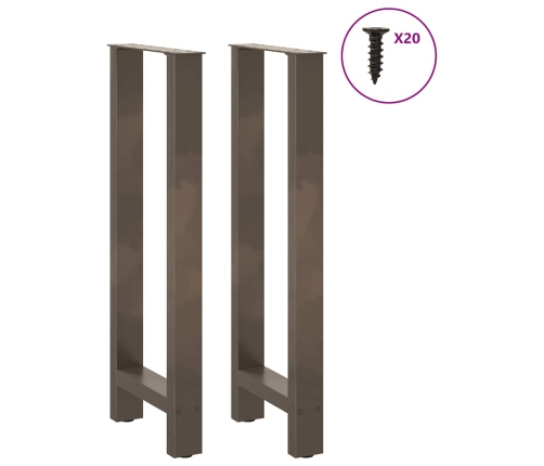 Patas para mesa de centro de acero natural 2 uds 40x(100-101)cm