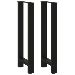 Patas de mesa de centro acero negro 2 uds 50x(100-101) cm