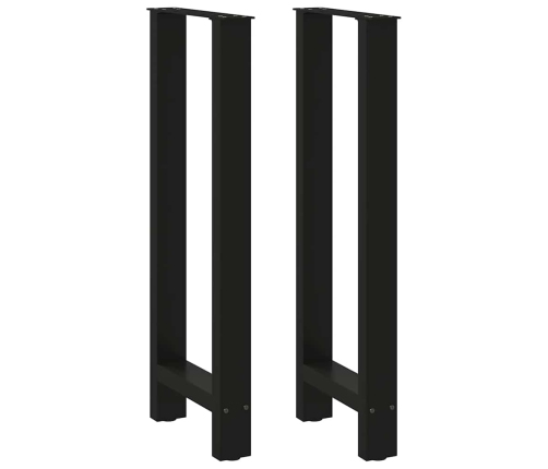 Patas de mesa de centro acero negro 2 uds 50x(100-101) cm