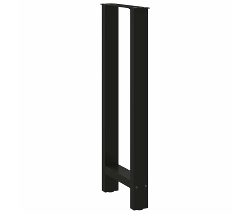 Patas de mesa de centro acero negro 2 uds 50x(100-101) cm