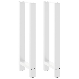 Patas de mesa de centro acero blanco 2 uds 50x(100-101) cm