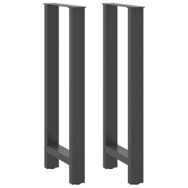 Patas de mesa de centro acero antracita 2 uds 50x(100-101) cm