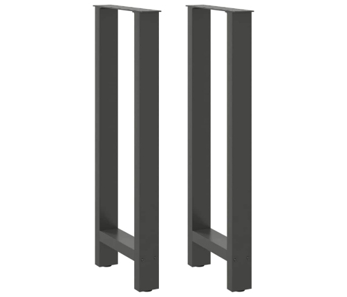 Patas de mesa de centro acero antracita 2 uds 50x(100-101) cm