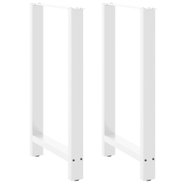 Patas de mesa de centro acero blanco 2 uds 60x(100-101) cm