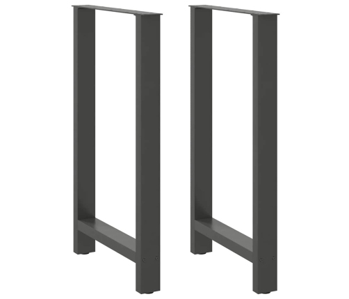 Patas de mesa de centro acero antracita 2 uds 60x(100-101) cm