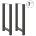 Patas de mesa de centro acero antracita 2 uds 60x(100-101) cm