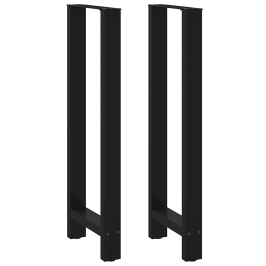 Patas de mesa de centro acero negro 2 uds 40x(110-111) cm