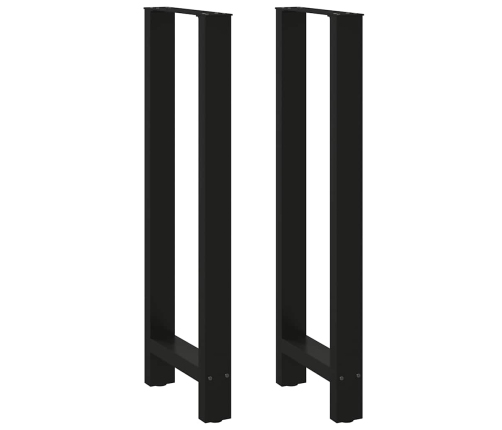 Patas de mesa de centro acero negro 2 uds 40x(110-111) cm