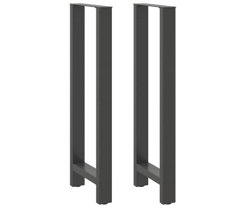 Patas de mesa de centro acero antracita 2 uds 40x(110-111) cm