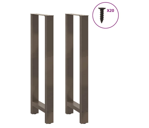 Patas para mesa de centro de acero natural 2 uds 40x(110-111)cm