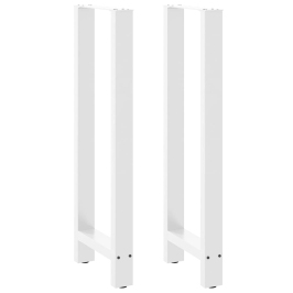 Patas de mesa de centro acero blanco 2 uds 50x(110-111) cm