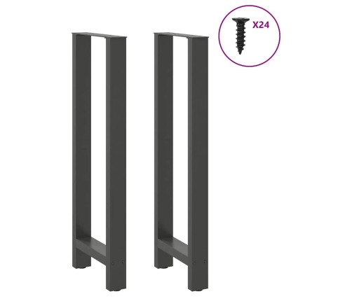 Patas de mesa de centro acero antracita 2 uds 50x(110-111) cm