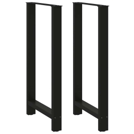 Patas de mesa de centro acero negro 2 uds 60x(110-111) cm