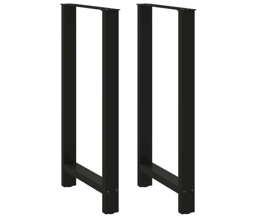 Patas de mesa de centro acero negro 2 uds 60x(110-111) cm