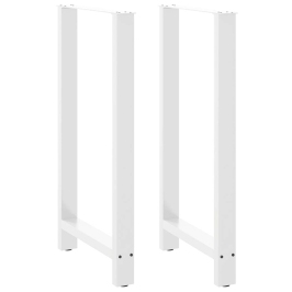 Patas de mesa de centro acero blanco 2 uds 60x(110-111) cm