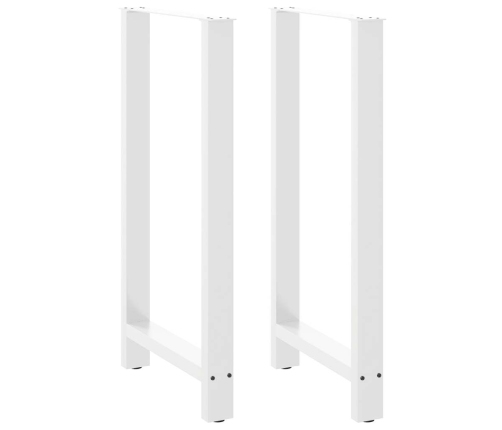 Patas de mesa de centro acero blanco 2 uds 60x(110-111) cm