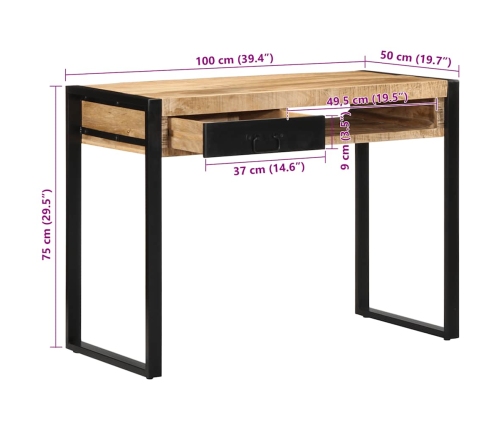 Escritorio 100x50x75 cm madera maciza mango