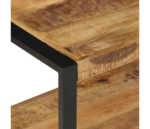 Perchero de madera maciza de mango rugoso 80x40x190 cm