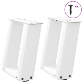 Patas de mesa de centro forma U 2uds acero blanco 30x(30-31) cm