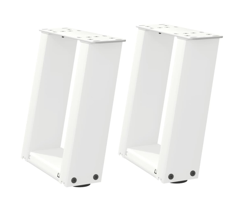 Patas de mesa de centro forma U 2uds acero blanco 30x(30-31) cm