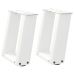 Patas de mesa de centro forma U 2uds acero blanco 30x(30-31) cm