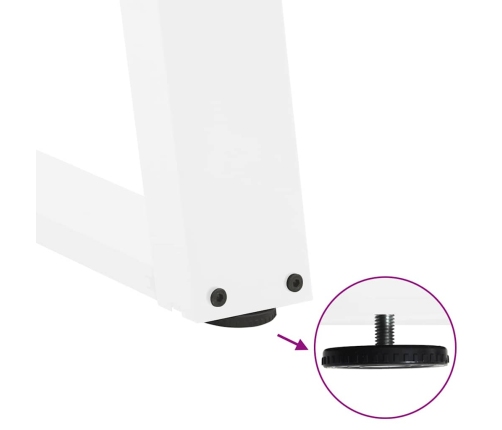 Patas de mesa de centro forma U 2uds acero blanco 30x(30-31) cm