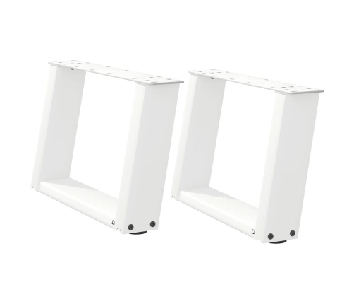 Patas de mesa de centro forma U 2uds acero blanco 40x(30-31) cm