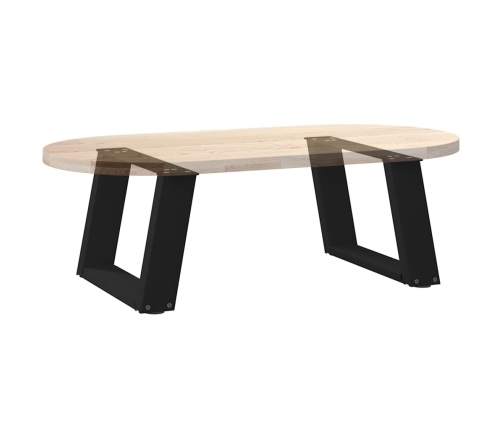 Patas de mesa de centro forma U 2uds acero negro 50x(30-31) cm