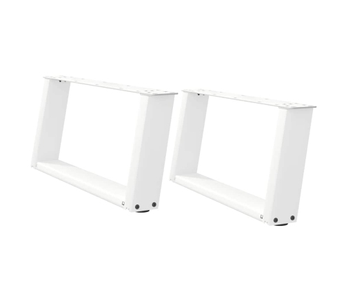 Patas de mesa de centro forma U 2uds acero blanco 60x(30-31) cm