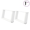 Patas de mesa de centro forma U 2uds acero blanco 70x(30-31) cm