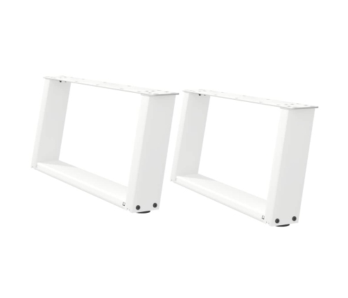 Patas de mesa de centro forma U 2uds acero blanco 70x(30-31) cm