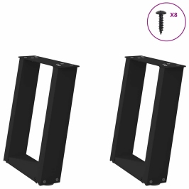 Patas de mesa de centro forma U 2uds acero negro 28x(42-43) cm