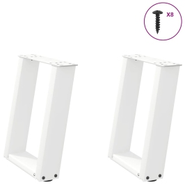 Patas de mesa de centro forma U 2uds acero blanco 28x(42-43) cm