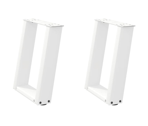 Patas de mesa de centro forma U 2uds acero blanco 28x(42-43) cm