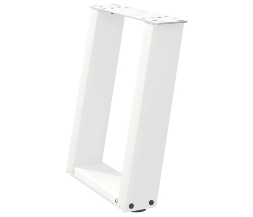 Patas de mesa de centro forma U 2uds acero blanco 28x(42-43) cm